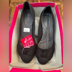 Dexflex By Dexter AUDRINA Black Cushion Insole Wedges Sz 9